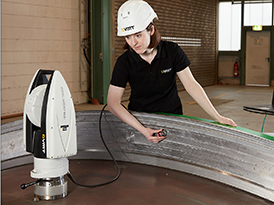 Worker analyzing a mold