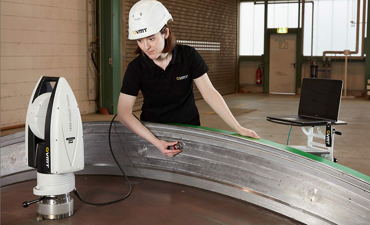 Worker analyzing a mold