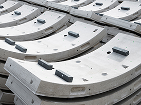 a stack of concrete segments
