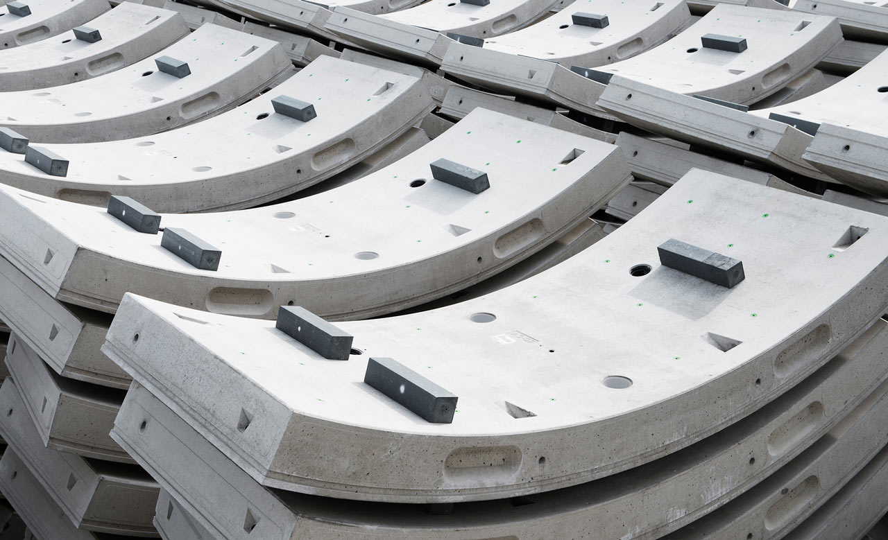 a stack of concrete segments