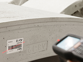 Scanner scanning a label