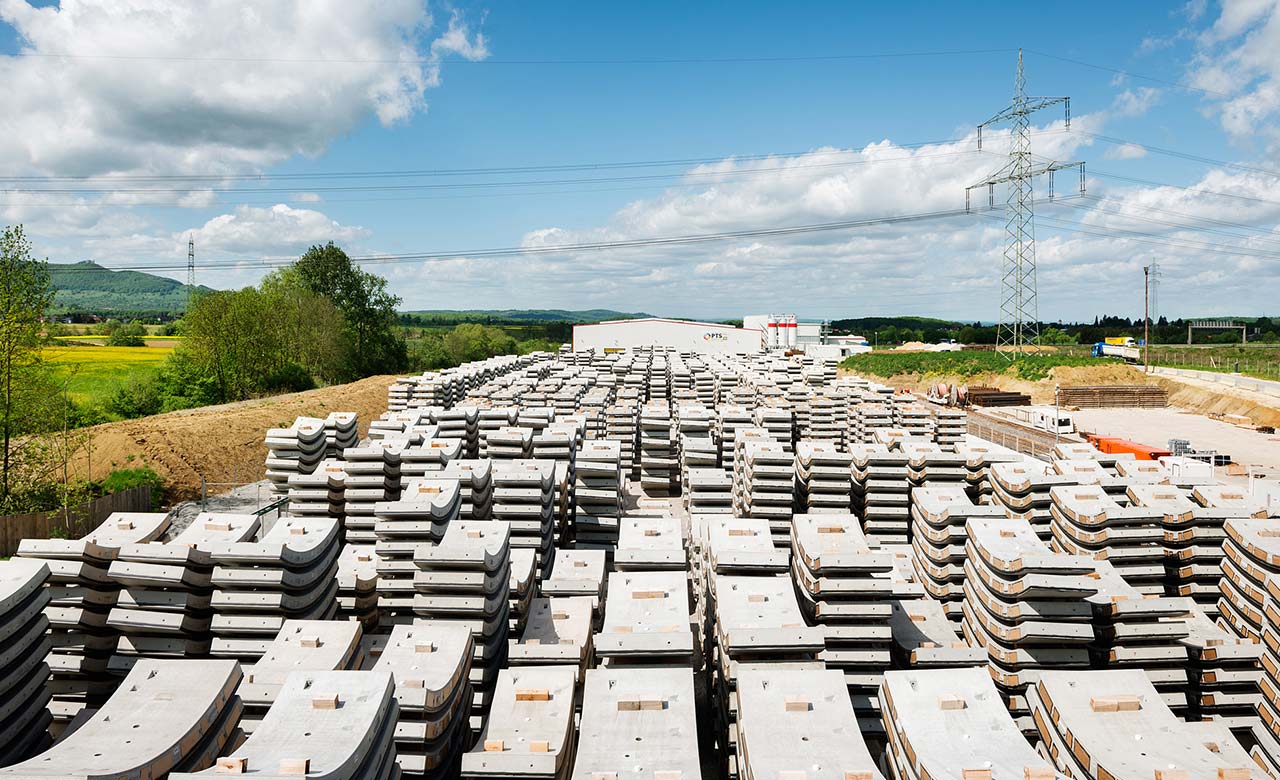 storage area for concrete elements