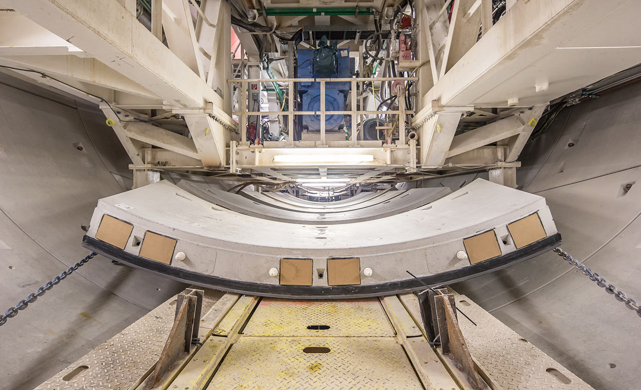 concrete segment in a machine